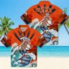 Denver Broncos Hawaiian Shirt - Personalized Baseball Floral Surfing Skeleton Orange Blue Aloha Shirt