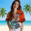 Denver Broncos Hawaiian Shirt - Personalized Baseball Floral Surfing Skeleton Orange Blue Aloha Shirt