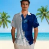 Detroit Lions Hawaiian Shirt - Personalized Edgy Streaks Blue White Aloha Shirt