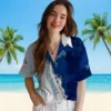 Detroit Lions Hawaiian Shirt - Personalized Edgy Streaks Blue White Aloha Shirt