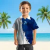 Detroit Lions Hawaiian Shirt - Personalized Edgy Streaks Blue White Aloha Shirt