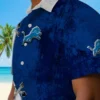 Detroit Lions Hawaiian Shirt - Personalized Edgy Streaks Blue White Aloha Shirt