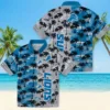 Detroit Lions Hawaiian Shirt - Personalized Palm Silhouettes Blue Aloha Shirt