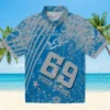 Detroit Lions Hawaiian Shirt - Personalized Star Stripes Blue Aloha Shirt