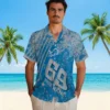 Detroit Lions Hawaiian Shirt - Personalized Star Stripes Blue Aloha Shirt