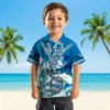 Detroit Lions Hawaiian Shirt - Personalized Surfing Skeleton Blue Aloha Shirt