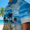 Detroit Lions Hawaiian Shirt - Personalized Tropical Canoe Blue Aloha Shirt