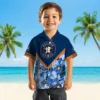 Houston Astros Hawaiian Shirt - Personalized Floral Chevron Blue Aloha Shirt