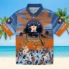 Houston Astros Hawaiian Shirt - Personalized Tropical Canoe Blue Aloha Shirt