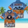 Houston Astros Hawaiian Shirt - Personalized Tropical Canoe Blue Aloha Shirt