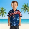 Houston Astros Hawaiian Shirt - Personalized Us Flag Hibiscus Blue Aloha Shirt