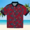 Houston Texans Hawaiian Shirt - Personalized Baseball Floral Botanical Print Red Aloha Shirt