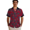 Houston Texans Hawaiian Shirt - Personalized Baseball Floral Botanical Print Red Aloha Shirt