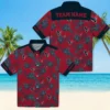 Houston Texans Hawaiian Shirt - Personalized Baseball Floral Botanical Print Red Aloha Shirt