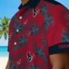 Houston Texans Hawaiian Shirt - Personalized Baseball Floral Botanical Print Red Aloha Shirt