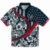 Houston Texans Hawaiian Shirt - Personalized Baseball Floral Floral Wave Blue White Aloha Shirt