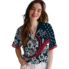 Houston Texans Hawaiian Shirt - Personalized Baseball Floral Floral Wave Blue White Aloha Shirt