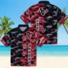 Houston Texans Hawaiian Shirt - Personalized Baseball Floral Palm Silhouettes Blue Aloha Shirt