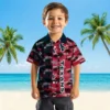 Houston Texans Hawaiian Shirt - Personalized Baseball Floral Palm Silhouettes Blue Aloha Shirt