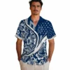 Indianapolis Colts Hawaiian Shirt - Personalized Floral Wave Blue White Aloha Shirt