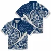 Indianapolis Colts Hawaiian Shirt - Personalized Floral Wave Blue White Aloha Shirt