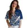 Indianapolis Colts Hawaiian Shirt - Personalized Floral Wave Blue White Aloha Shirt