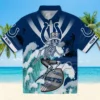 Indianapolis Colts Hawaiian Shirt - Personalized Surfing Skeleton Blue Aloha Shirt