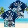 Indianapolis Colts Hawaiian Shirt - Personalized Surfing Skeleton Blue Aloha Shirt