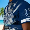 Indianapolis Colts Hawaiian Shirt - Personalized Surfing Skeleton Blue Aloha Shirt
