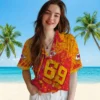 Kansas City Chiefs Hawaiian Shirt - Personalized Baseball Floral Star Stripes Red Aloha Shirt
