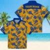 Los Angeles Rams Hawaiian Shirt - Personalized Baseball Floral Botanical Print Orange Aloha Shirt