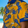 Los Angeles Rams Hawaiian Shirt - Personalized Baseball Floral Botanical Print Orange Aloha Shirt