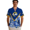 Los Angeles Rams Hawaiian Shirt - Personalized Baseball Floral Floral Chevron Blue Aloha Shirt