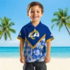 Los Angeles Rams Hawaiian Shirt - Personalized Baseball Floral Floral Chevron Blue Aloha Shirt