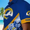 Los Angeles Rams Hawaiian Shirt - Personalized Baseball Floral Floral Chevron Blue Aloha Shirt