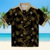 New Orleans Saints Hawaiian Shirt - Personalized Botanical Print Black Aloha Shirt