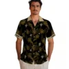 New Orleans Saints Hawaiian Shirt - Personalized Botanical Print Black Aloha Shirt