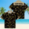 New Orleans Saints Hawaiian Shirt - Personalized Botanical Print Black Aloha Shirt