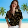New Orleans Saints Hawaiian Shirt - Personalized Botanical Print Black Aloha Shirt