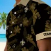 New Orleans Saints Hawaiian Shirt - Personalized Botanical Print Black Aloha Shirt
