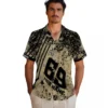 New Orleans Saints Hawaiian Shirt - Personalized Star Stripes Gold Aloha Shirt