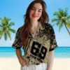 New Orleans Saints Hawaiian Shirt - Personalized Star Stripes Gold Aloha Shirt