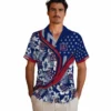 New York Giants Hawaiian Shirt - Personalized Floral Wave Blue White Aloha Shirt