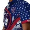 New York Giants Hawaiian Shirt - Personalized Floral Wave Blue White Aloha Shirt