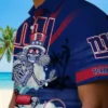 New York Giants Hawaiian Shirt - Personalized Surfing Skeleton Blue Aloha Shirt