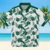 New York Jets Hawaiian Shirt - Personalized Botanical Print White Aloha Shirt
