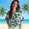 New York Jets Hawaiian Shirt - Personalized Botanical Print White Aloha Shirt