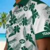 New York Jets Hawaiian Shirt - Personalized Botanical Print White Aloha Shirt