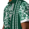 New York Jets Hawaiian Shirt - Personalized Hibiscus Arrows Green White Aloha Shirt