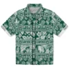New York Jets Hawaiian Shirt - Personalized Tribal Stripes Green White Aloha Shirt